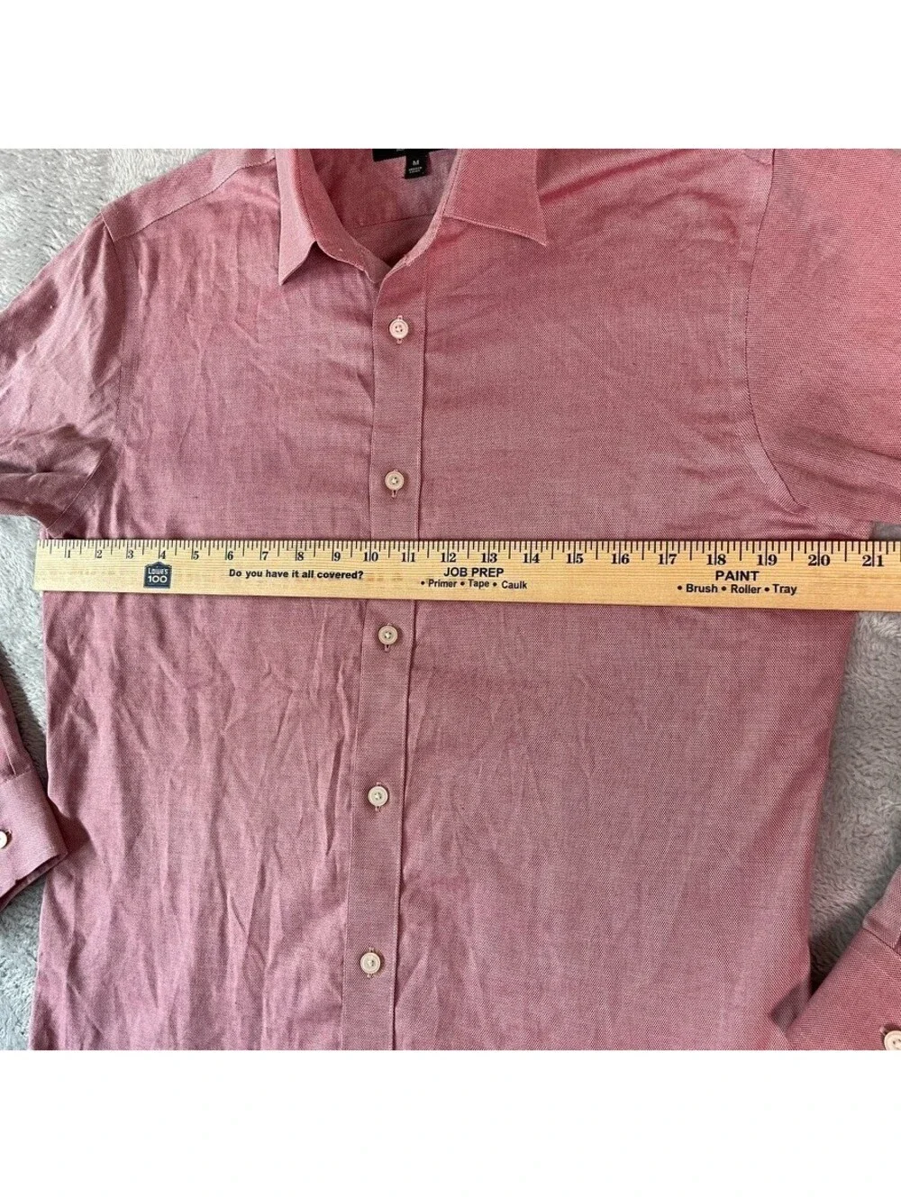 Banana Republic Non-Iron Dress Shirt Mens M Pink Slim Fit Cotton Business Casual
